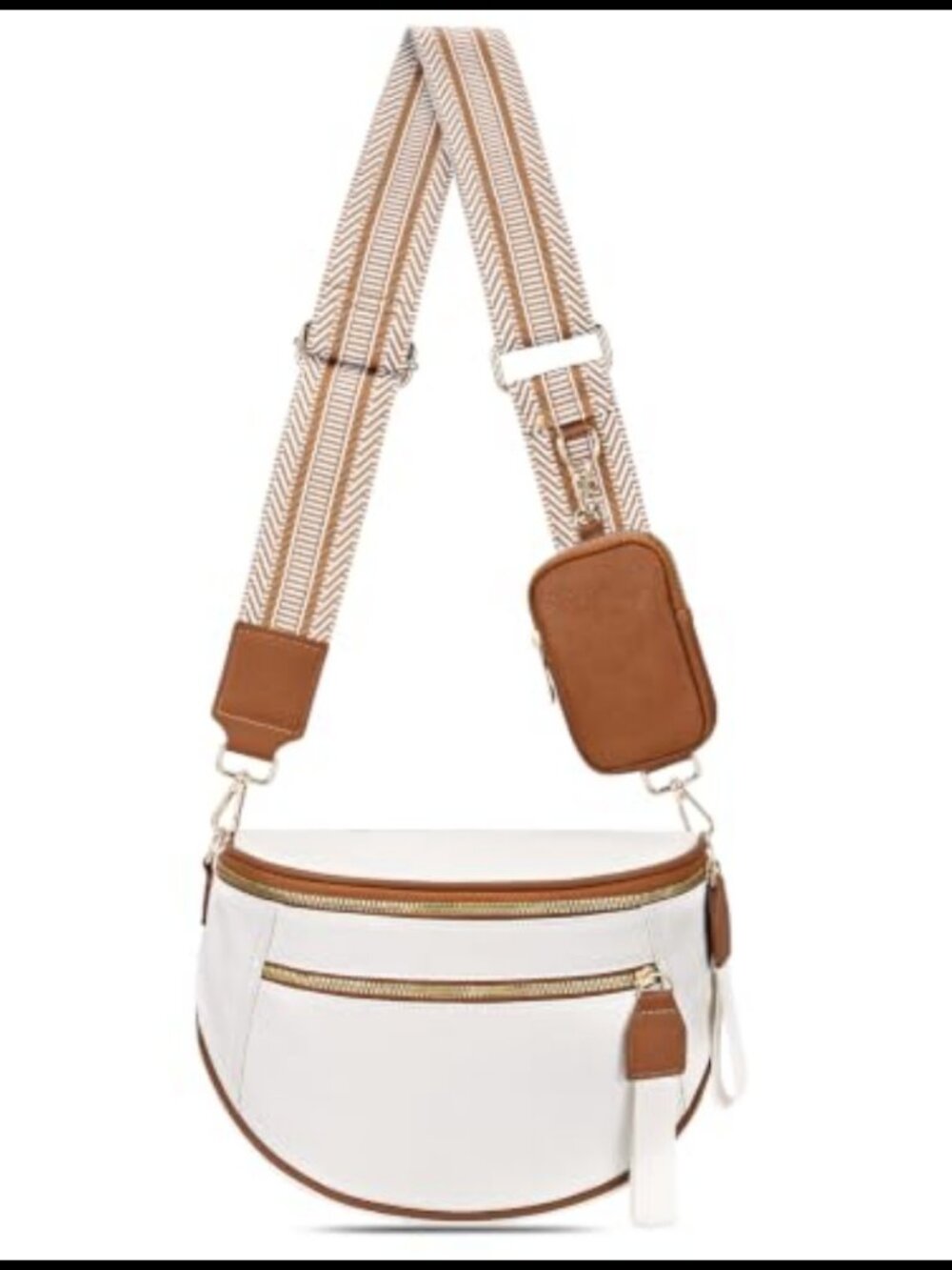 Faux Leather Crossbody Bum Bag RFID Expandable Vegan Leather Sling Purse